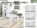 3 PCS Outdoor Set, All-Weather Cast Aluminum Rose Table and Chairs Set of 2, Patio 58855132