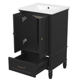 20" Bathroom Vanity with Sink, Bathroom Cabinet with Two Doors, Magnetic Door Stopper and Adiustable N725P195132B