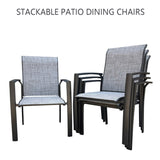 VRSHWO Garden Patio Chairs Set of 2, All Weather Metal Outdoor Dining Chairs , Garden, Poolsides, W213P335869