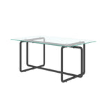 ZUN Modern Tempered Glass Tea Table Coffee Table, Table for Living Room,Transparent W24181014