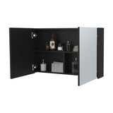 McNary Medicine Cabinet With Included Mirrors And 2 Doors, Black B128P237179