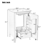 20.3" Bathroom Vanity with Sink, Functional Drawer, Door Shelf, Soft-closing Door, Grey N759P218643E