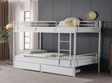 Twin Over Twin Convertible Bunk Bed with 2 Storage Drawers, Metal Bunk Bed Can 65723139