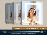LED Bathroom Wall Medicine Cabinet Mirror 32"24" Lighted Mirror with Storage Recessed or Surface 2 T3177P296182