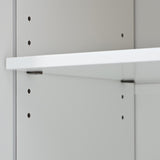 Kitchen Island with Drop Leaf, LED Light Kitchen Cart on Wheels with 2 Fluted Glass Doors and 1 Flip WF311171AAW