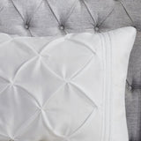 7 Piece Tufted Comforter Set White Queen B03597206