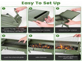 Portable Folding Charcoal BBQ Grill, Outdoor Barbecue Grill with Dual Side Shelves & 12 Air Vents, 29454027