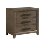 ZUN Dark Walnut Finish Nightstand of 3 Drawers Classic Design Bedroom Furniture 1pc B011140393