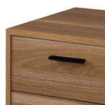 ZUN Brown Oak and Black 2-Drawer Nightstand B062P186504