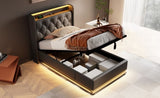 Twin size Upholstered, 360 surround LED function, Buttons/Apps/Remote Control, hydraulic storage N736P188805B