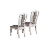 Light Grey Fabric Upholstery Dining Chair, Vintage White, Set of 2 SR011825