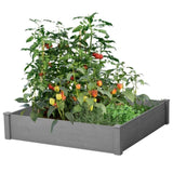 Raised Garden Bed 48x48x10'', Outdoor Wood Planter Box Over Floor, Tool-Free Assembly 57685134