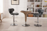 Masaccio Upholstery Airlift Adjustable Swivel Barstool with Chrome Base, Set of 2, Grey T2574P164835