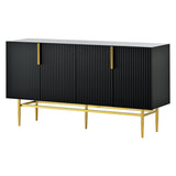 Modern Elegant 4-door Sideboard Gold Metal Handle Buffet Cabinet for Dining Room, Living Room, 38101165