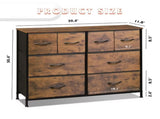 8 Drawers Fabric Cabinet Metal Frame Wide Wood Top Storage Tower TV Stand Clothes Organizer for 74700124