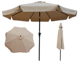 ZUN 10 ft Patio Umbrella Market Table Round Umbrella Outdoor with Crank and Push Button Tilt for W65627945