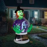 5.9ft Witch & Crystal Ball Inflatable Halloween Decoration 99372515