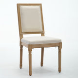 French Decor Chairs Set of 2, Louis Dining Chairs with Square Backrest and Exquisitely Carved Solid W1143P325857
