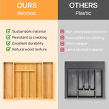 Expandable Bamboo Kitchen Drawer Organizer Adjustable Cutlery Tray for Utensils, Silverware, and 84621024