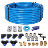 Air Push to Connect Kit Complete 1/2" x 100-Feet TPEE Tubing Air Piping W465P220504