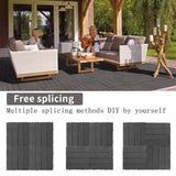 Wood Plastic Composite Deck Tiles Set of 20, Sustainable FSC Composite Decking Resist Rust, Water, W2882P204161
