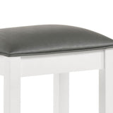 White Vanity Stool with Padded Seat B062P153878