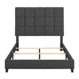 Queen Size Grey Squares Upholstered Platform Bed B108P160260