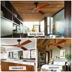 ZUN 52" Ceiling Fan with Remote Control No Lights,Modern Reversible DC Motor Indoor 3 Blades Ceiling W1592109878