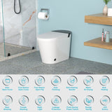 ZUN Smart Toilet with Bidet Built in, Auto Open & Close, Elongated Heated seat, Foot Sensor Flush, LED W1243P203328