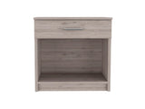 Nightstand 21"H, One Drawer, Low Shelf, Superior Top, Light Gray B097132928
