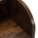 Salon Station, Hair Styling Station with Drawers, Cabinet and Hair Dryer Holders, Rustic Brown W2181P156761