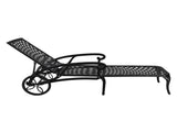 193*64.5*93cm Backrest Adjustable Courtyard Cast Aluminum Lying Bed Black 30903465