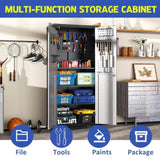 71" Metal Garage Storage Cabinet with Wheels - Heavy-Duty Tool Storage Cabinet for Home, Office, T2398P222838