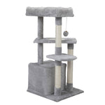 ZUN Double Level Cat Tree Stand House Furniture Kittens Activity Tower Posts Kitty Pet Play House W2181P190604