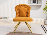 Dining Chairs Set of 2,Velvet Accent Chairs for Living Room, Vanity Chair with Gold Metal Legs, W757P281149