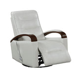 1pc Swivel Gliding Recliner Faux Leather Upholstered Solid Rubberwood Arms Luxurious Living Room B011P329245