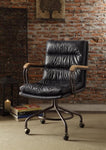 ZUN Vintage Blue Swivel Office Chair with Casters B062P189214