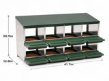 8 Comparment Chicken Nesting Box, No Stand wtn Sot Egg Pads. 0.8mm Top Cover & 0.6mm Galvanzed Steel W5251P556802