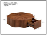 35.43 inch Petal - shaped Design Round Coffee Table,Small Coffee Table with Hidden Drawer for Living W2582P338168