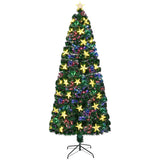 6FT Pre-lit Fiber Optic Christmas Tree with Large Stars, Artificial Chritsmas Tree Spruce Tree Color 76638144