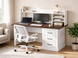 47" Computer Desk with 3 Drawers & Storage Shelves, Home Office Study Writing Table 45828314