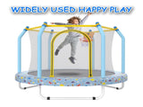 55-inch Trampoline for Kids Indoor & Outdoor Small Toddler Trampoline with Basketball Hoop W1163P264321