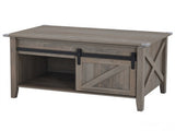 Lift Top Coffee Table with Sliding Barn Door, Farmhouse X Side Design, Hidden 46696820