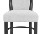 ZUN 2pc Contemporary Glam Upholstered Counter Height Dining Side Chair Padded Dove Gray Fabric B011P151402