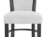 ZUN 2pc Contemporary Glam Upholstered Counter Height Dining Side Chair Padded Dove Gray Fabric B011P151402