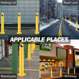 ZUN Safety Bollard Post, 36 Inch Height Steel Bollards, 3 Inch Diameter Parking Bollard, Yellow Powder 09278049