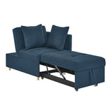 Convertible Sleeper Sofa Chair Adjustable Backrest Recliner with Pullout Sofa Bed with Wheels, W1413P227517