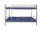 Iron Bed Bunk Bed with Ladder for Kids Twin Size Gray 40700088
