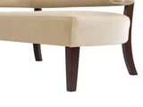 Jared Roll Arm Tufted Bench Settee, Fawn Brown Performance Velvet B2719P355287