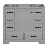 ZUN 36" Bathroom Vanity without Sink, Cabinet Base Only, Six Drawers, Multi-Functional Drawer Divider, WF307973AAE